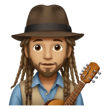 Musician with dreadlocks and fedora sticker