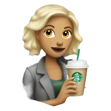 Blonde woman driving silver hatchback drinking Starbucks sticker