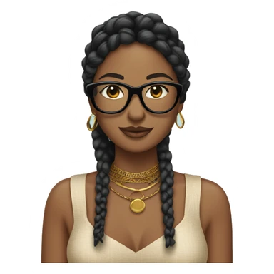 Morena con trenzas africanas y gafas negras  sticker