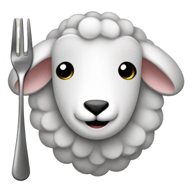 Sheep with cutlery sticker