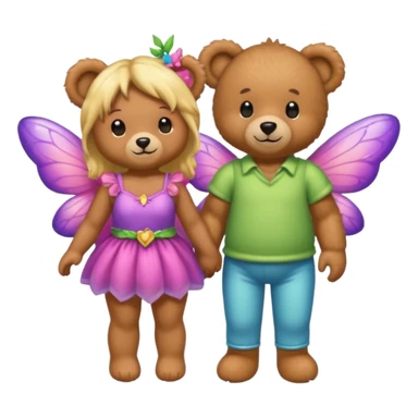 Teddy and fairy as a couple sticker