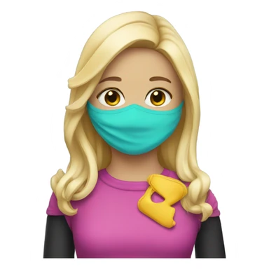 Disguise on blonde girl sticker