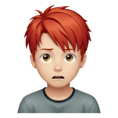 Wolf Anime Boy scared red hair sticker