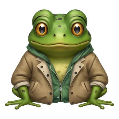 homeless poor frog sticker