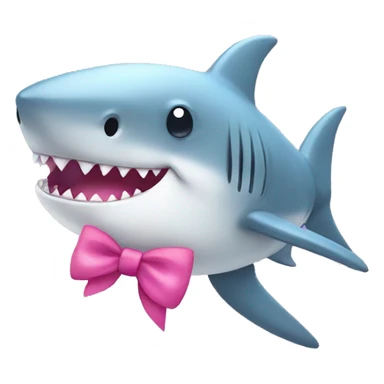 cute shark with a pink bow  sticker