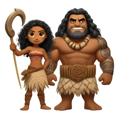 Moana and Maui sticker