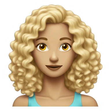 women very long curly hair blond around 50  sticker