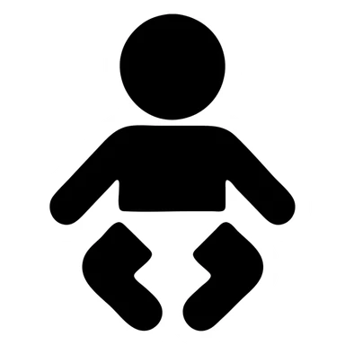 baby, solid filled icon style, bold silhouette, no outlines, easily recognizable at small sizes sticker