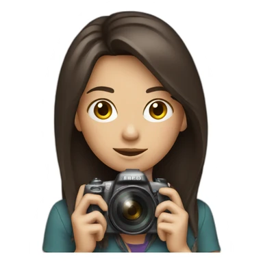 brunette girl with camera  sticker