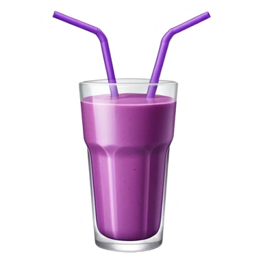 berry smoothie in a glass with straw sticker