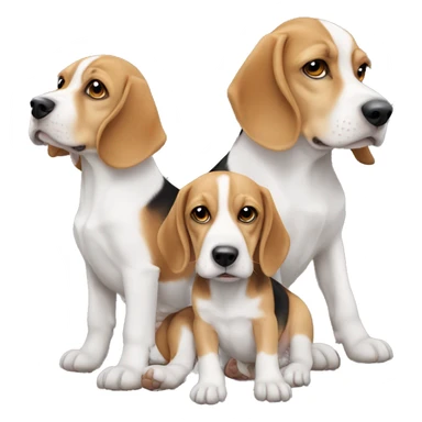 beagle with two blond babies boy sticker