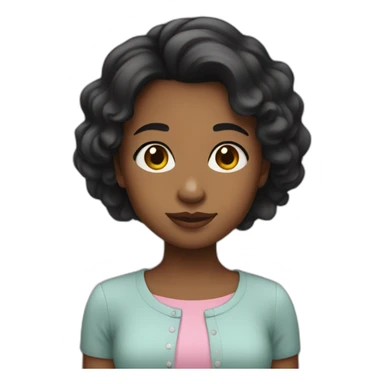 niña negra con pelo corto sticker