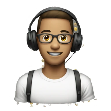 20 years old gamer in headphones white skin sticker