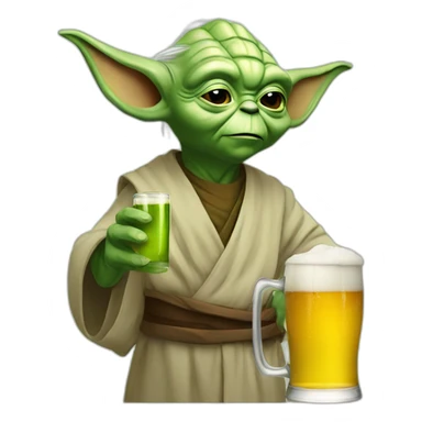 yoda-drink-beer sticker
