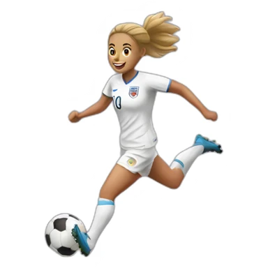 English female soccer player jumping sticker