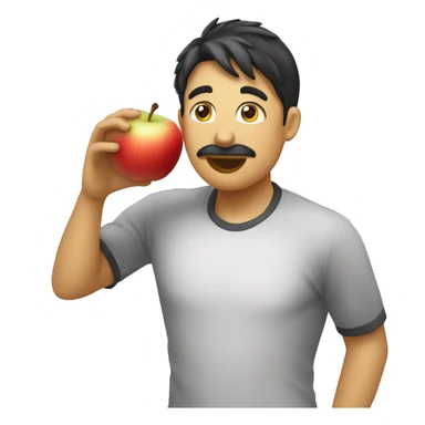 moi mangeant une pomme sticker