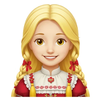 muscled girl from Poland in traditional Polish costume, long yellow hair sticker