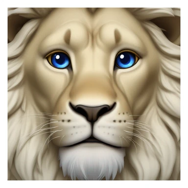 Lion blanc aux yeux bleus sticker