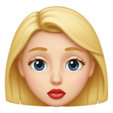 Kissy face with eyes rolling sticker