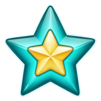 teal star with sprkle sticker