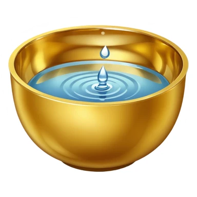 gold bowl top view with water inside sticker