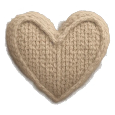 Knit heart, like a sweater textured heart beige sticker