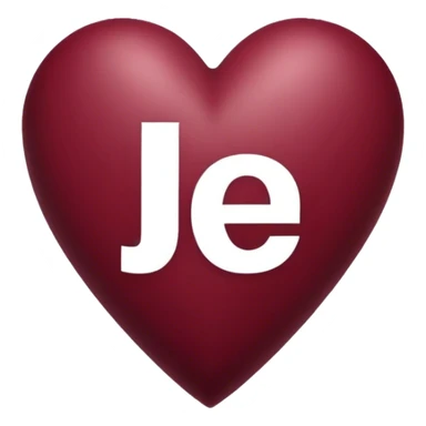 Burgundy heart with the letters Jer in the middle  sticker