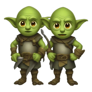 Three goblins coding sticker