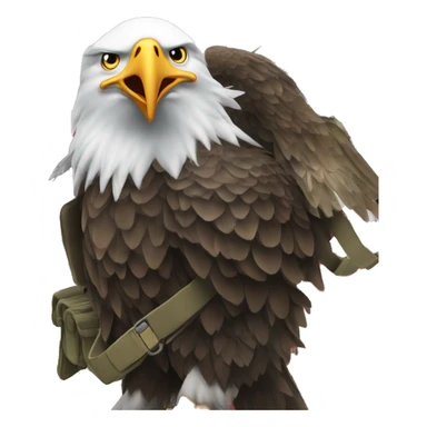 Soldier American bald eagle sticker