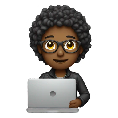 designer with laptop sticker