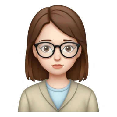 Sick girl with brown hair and glasses sticker