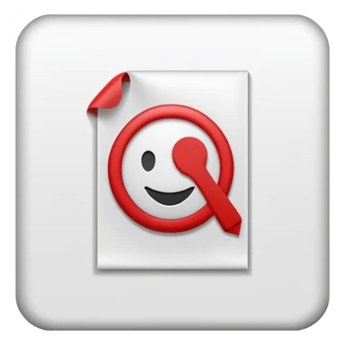 PDF file emoji, document with red seal, no text sticker