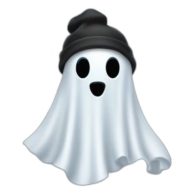 Ghost wearing a black beanie sticker