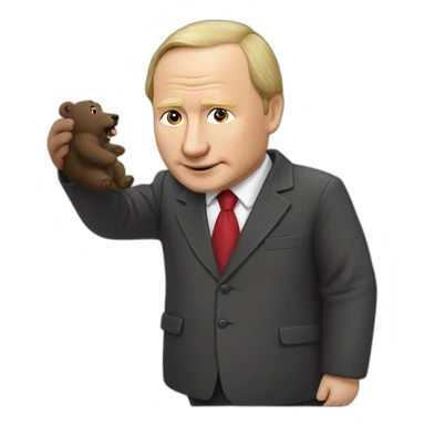 Vladimir Poutine qui chevauche un ours  sticker