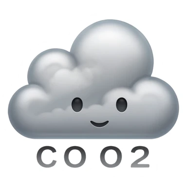co2 cloud with inscription sticker