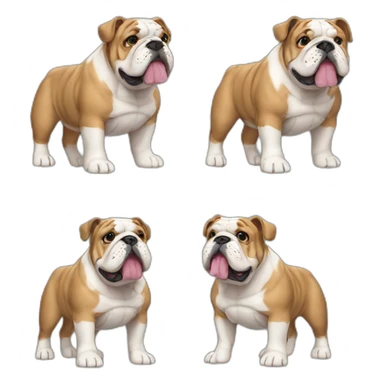 Dog english Bulldog full body sticker