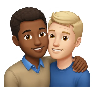 Black boyfriend white boyfriend kissing sticker