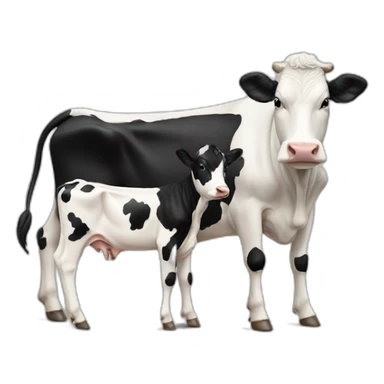 Black and white cow with calf sticker