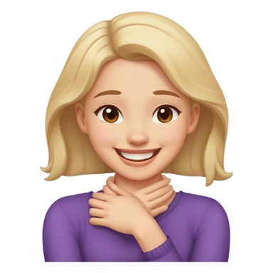 arms crossed holding neck laughing girl sticker