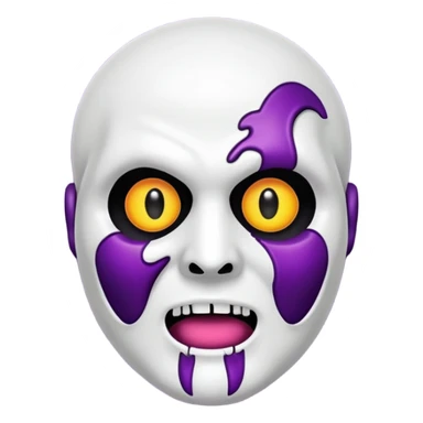 um coração roxo claro com o rosto do ghost face sticker