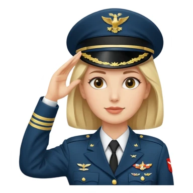 Teniente coronel mujer saludando sticker