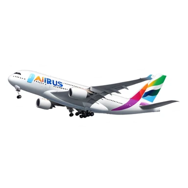 Airbus A380 - Airbus (Model Year: 2021) (Iconic colour: White with colorful tail) sticker
