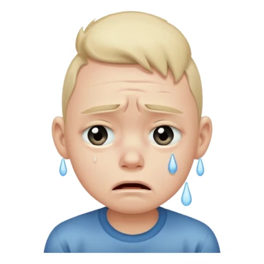 a crying boy sticker