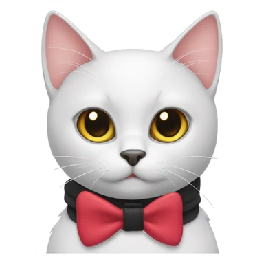 black cat with bow collar  sticker