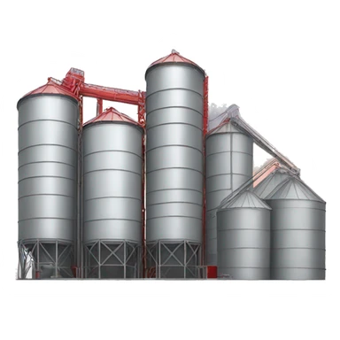 3 Silos with grey and red color scheme sticker