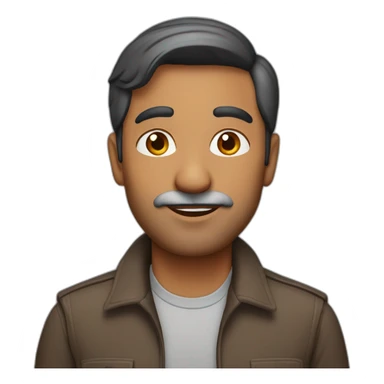 Indian man in his 50s with stubble and black short hair sticker