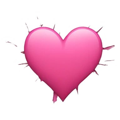Pink broken heart in middle of screen sticker