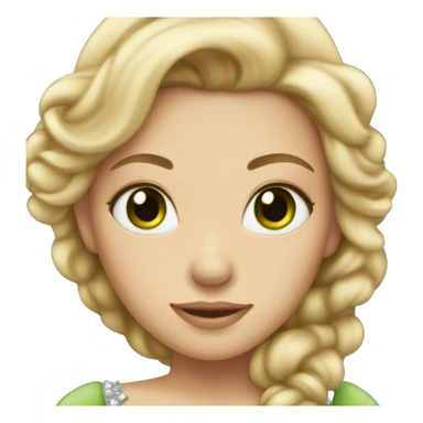 princess with dirty blonde hair and green eyes sticker