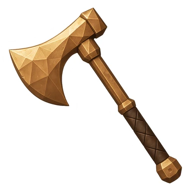 Create a bronze version of the axe, matching the color, texture, and worn metallic look of the bronze dagger, but keep the axe's shape. The style should emulate the emoji style with a transparent background. sticker