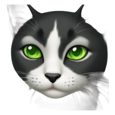 Black Cat with Green eyes kising sticker